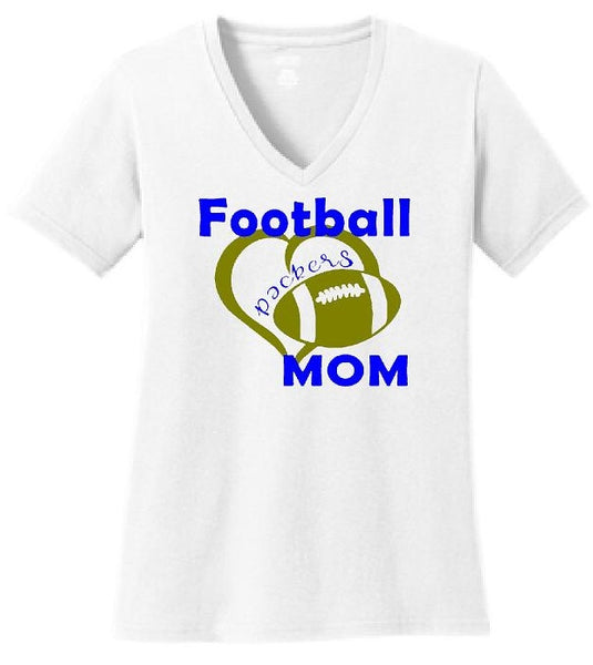 Football Mom Cotton Ladies Short Sleeve Shirt