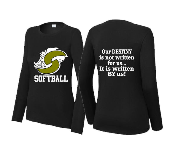 Softball Ladies Long Sleeve Cotton Shirt