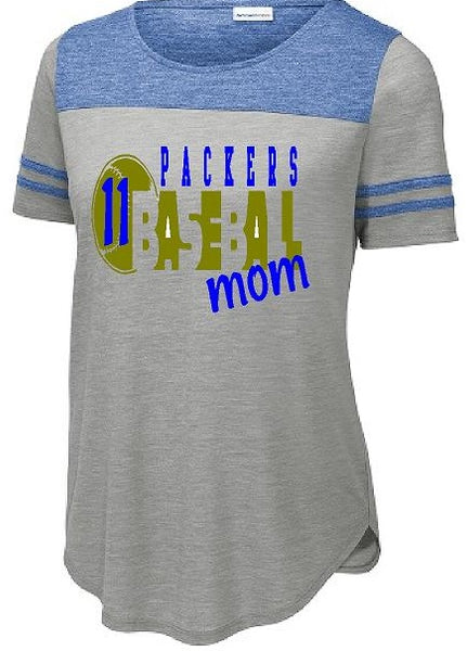 Baseball Mom Ladies Short Sleeve Shirt