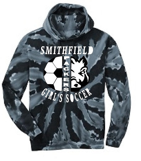 Girls Soccer Tye Dye Hooded Sweatshirt
