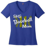 Baseball Mom Ladies V Neck Short Sleeve Shirt